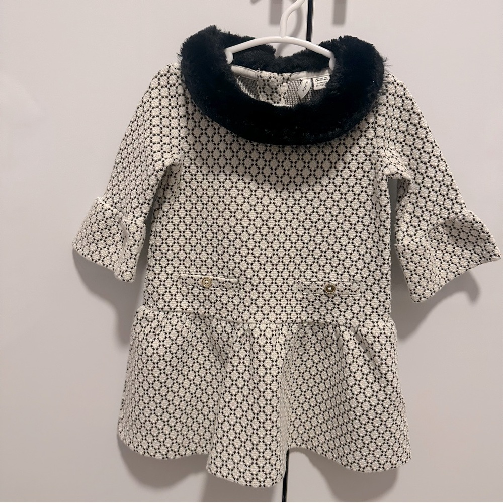 Janie and Jack Faux Fur Collar Dress